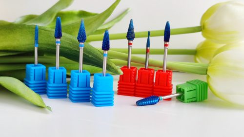 Kék hegyes karbid balkezes csiszolófej F